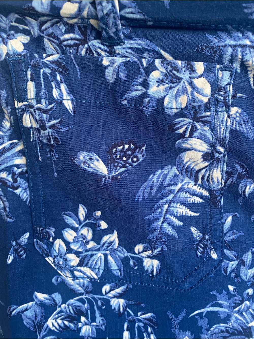 Anthropologie Maeve Collette Blue Floral Wide-Leg Pants, Sz 29 Tall - Picture 2 of 7